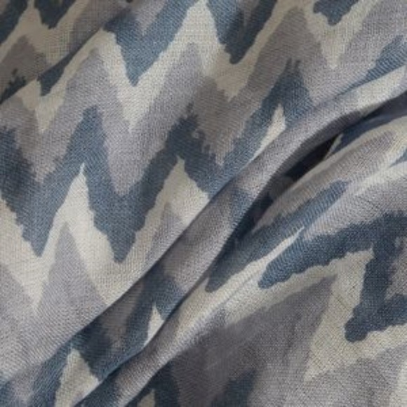 Blue and Grey Chevron Pattern 100% Viscose Scarf - Picture 2 of 4